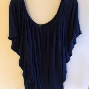 Navy Batwing Top